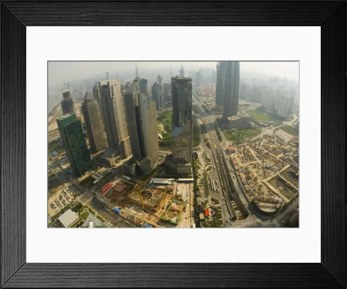Framed Print : Aerial view from Oriental Pearl Tower of Lujiazui Finance and Trade zone Framed Print : Aerial view from Oriental Pearl Tower of Lujiazui Finance and Trade zone