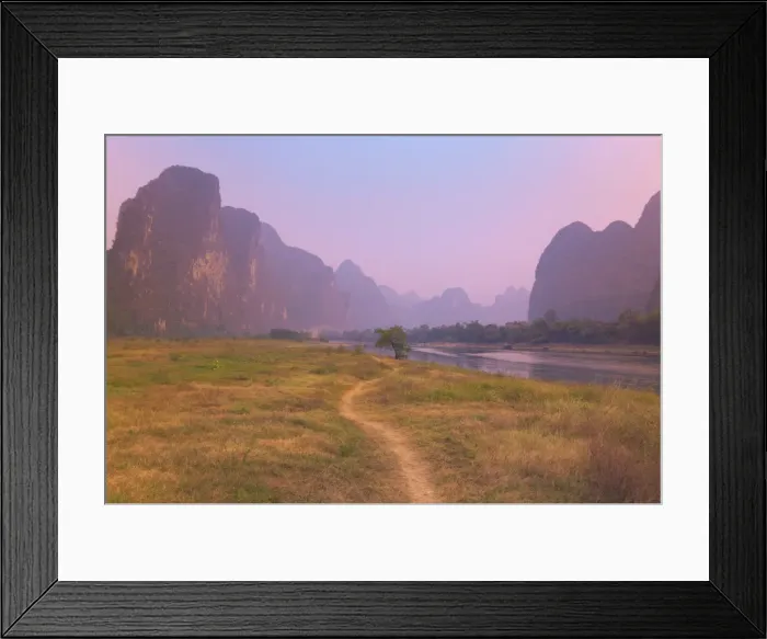 Framed Print : Footpath along the Li Jiang (Li River), Guangxi Province, China, Asia Framed Print : Footpath along the Li Jiang (Li River), Guangxi Province, China, Asia