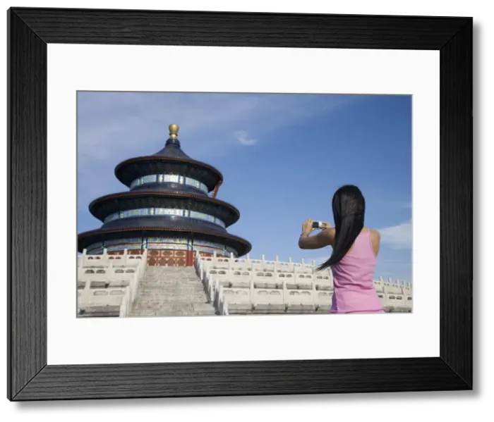 Framed Print : Asian woman at Temple of Heaven, UNESCO World Heritage Site, Beijing, China, Asia Framed Print : Asian woman at Temple of Heaven, UNESCO World Heritage Site, Beijing, China, Asia