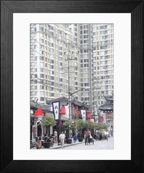 Framed Print : Street scene, Shanghai, China, Asia Framed Print : Street scene, Shanghai, China, Asia