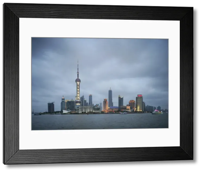 Framed Print : Pudong district and the Oriental Pearl Tower, Shanghai, China, Asia