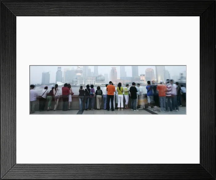 Framed Print : People on the Bund looking over to the Oriental Pearl Tower and the Pudong District Framed Print : People on the Bund looking over to the Oriental Pearl Tower and the Pudong District