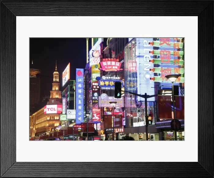 Framed Print : Nanjing Road at night, Shanghai, China, Asia Framed Print : Nanjing Road at night, Shanghai, China, Asia