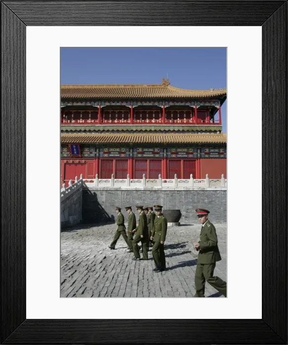 Framed Print : Chinese soldiers visiting the Forbidden City, Beijing, China, Asia Framed Print : Chinese soldiers visiting the Forbidden City, Beijing, China, Asia