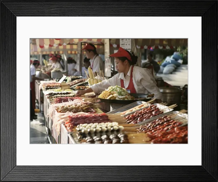 Framed Print : Wangfujing Snack Road, Wangfujing Dajie shopping district, Beijing, China, Asia Framed Print : Wangfujing Snack Road, Wangfujing Dajie shopping district, Beijing, China, Asia