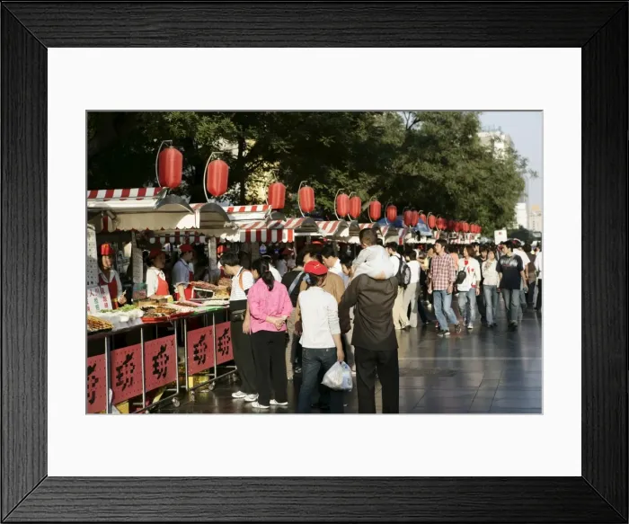 Framed Print : Wangfujing Snack Road, Wangfujing Dajie shopping district, Beijing, China, Asia Framed Print : Wangfujing Snack Road, Wangfujing Dajie shopping district, Beijing, China, Asia