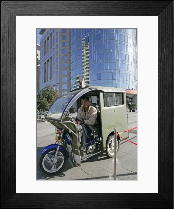 Framed Print : Moto taxi, Beijing, China, Asia Framed Print : Moto taxi, Beijing, China, Asia
