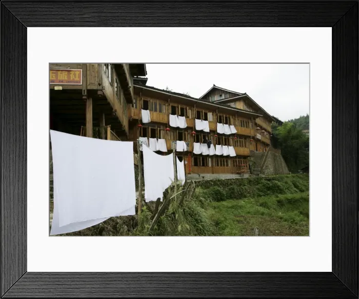 Framed Print : Hotel, Longsheng terraced ricefields, Guangxi Province, China, Asia Framed Print : Hotel, Longsheng terraced ricefields, Guangxi Province, China, Asia