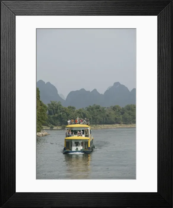 Framed Print : Cruise boat between Guilin and Yangshuo, Li River, Guilin, Guangxi Province, China, Asia Framed Print : Cruise boat between Guilin and Yangshuo, Li River, Guilin, Guangxi Province, China, Asia