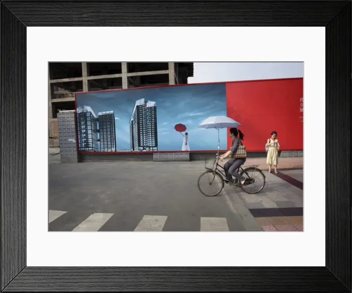 Framed Print : Outside a construction site, Chengdu, China, Asia Framed Print : Outside a construction site, Chengdu, China, Asia