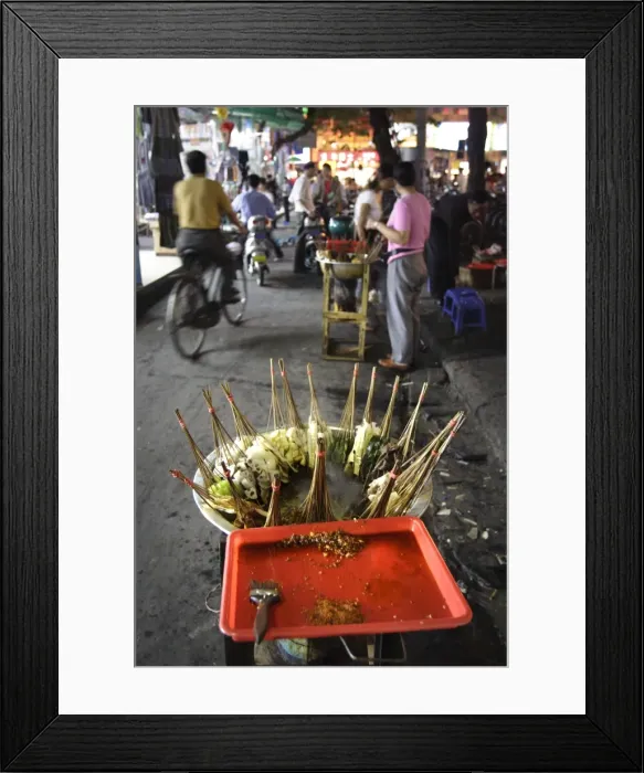 Framed Print : Skewers cook in a Sichuanese hotpot, Chengdu, China, Asia Framed Print : Skewers cook in a Sichuanese hotpot, Chengdu, China, Asia