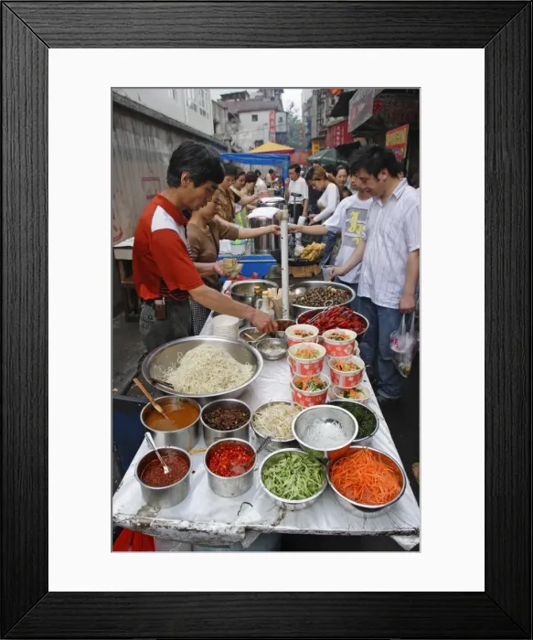 Framed Print : Food market in Wuhan, Hubei province, China, Asia Framed Print : Food market in Wuhan, Hubei province, China, Asia