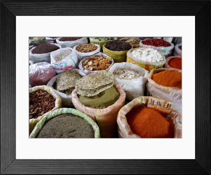 Framed Print : Spices and dried foods on sale in Wuhan, Hubei province, China, Asia Framed Print : Spices and dried foods on sale in Wuhan, Hubei province, China, Asia