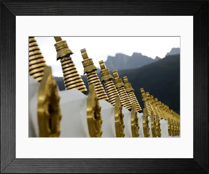 Framed Print : Golden stupas, Buddhist temple, Ganzi (Garze), Sichuan, China, Asia Framed Print : Golden stupas, Buddhist temple, Ganzi (Garze), Sichuan, China, Asia