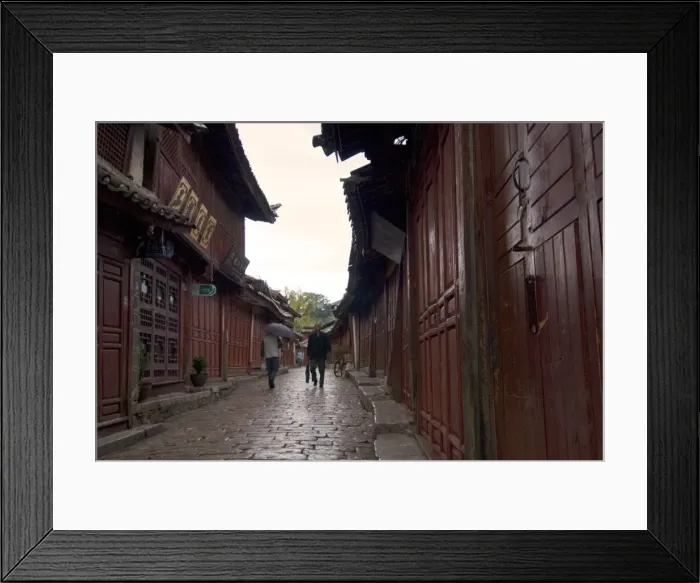 Framed Print : Early morning cobbled street, Lijiang old town, UNESCO World Heritage Site Framed Print : Early morning cobbled street, Lijiang old town, UNESCO World Heritage Site