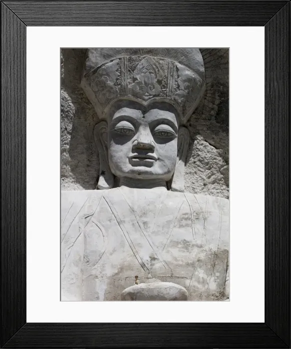 Framed Print : Buddha image carved into cliff side, Yushu, Qinghai, China, Asia Framed Print : Buddha image carved into cliff side, Yushu, Qinghai, China, Asia