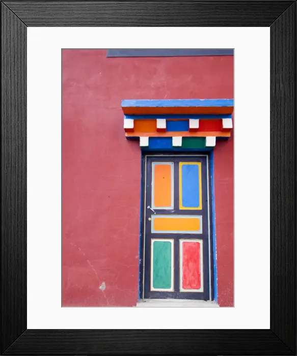 Framed Print : Decorated door, Yushu, Qinghai, China, Asia Framed Print : Decorated door, Yushu, Qinghai, China, Asia