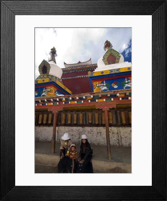 Framed Print : Resting from the sun at temple, Yushu, Qinghai, China, Asia Framed Print : Resting from the sun at temple, Yushu, Qinghai, China, Asia