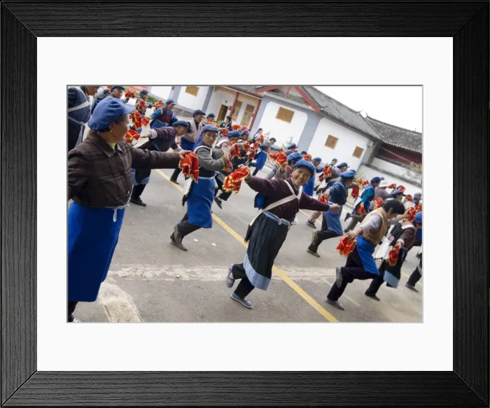 Framed Print : Naxi women dancing, Baisha, Yunnan, China, Asia Framed Print : Naxi women dancing, Baisha, Yunnan, China, Asia