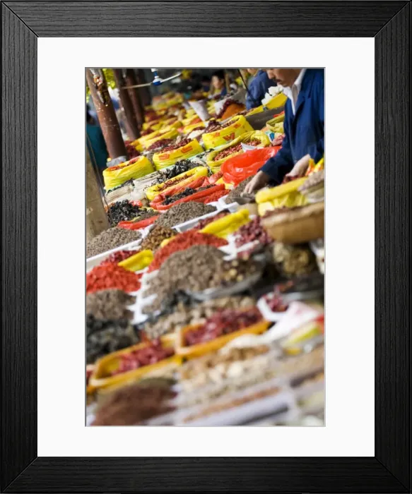 Framed Print : Produce for sale, Xining, Qinghai, China, Asia Framed Print : Produce for sale, Xining, Qinghai, China, Asia