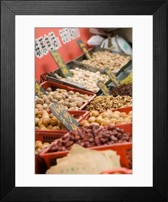 Framed Print : Nuts for sale at market, Xining, Qinghai, China, Asia Framed Print : Nuts for sale at market, Xining, Qinghai, China, Asia
