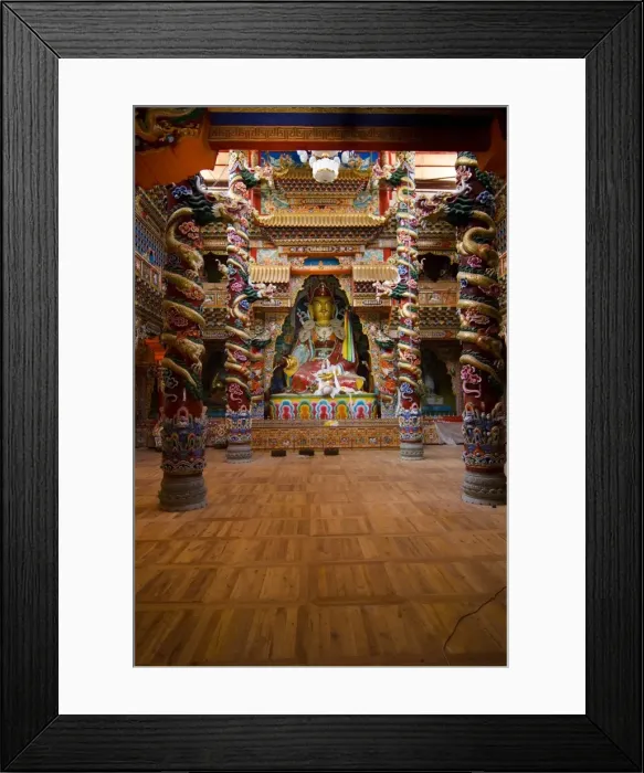 Framed Print : Newly renovated temple interior, Jingang Si, Kangding, Sichuan, China, Asia Framed Print : Newly renovated temple interior, Jingang Si, Kangding, Sichuan, China, Asia