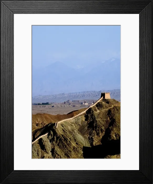 Framed Print : The beginning of the Great Wall, UNESCO World Heritage Site, Jiayuguan Framed Print : The beginning of the Great Wall, UNESCO World Heritage Site, Jiayuguan