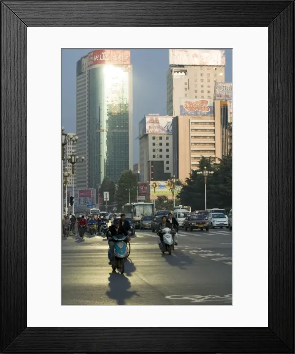 Framed Print : Early morning traffic, Kunming, Yunnan, China, Asia Framed Print : Early morning traffic, Kunming, Yunnan, China, Asia