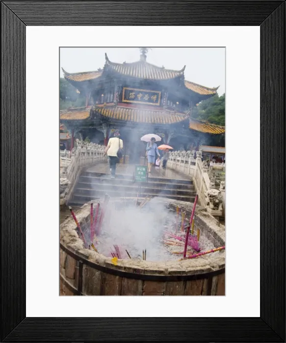 Framed Print : Incense sticks burning in front of Yuantong Temple, Kunming, Yunnan, China, Asia Framed Print : Incense sticks burning in front of Yuantong Temple, Kunming, Yunnan, China, Asia