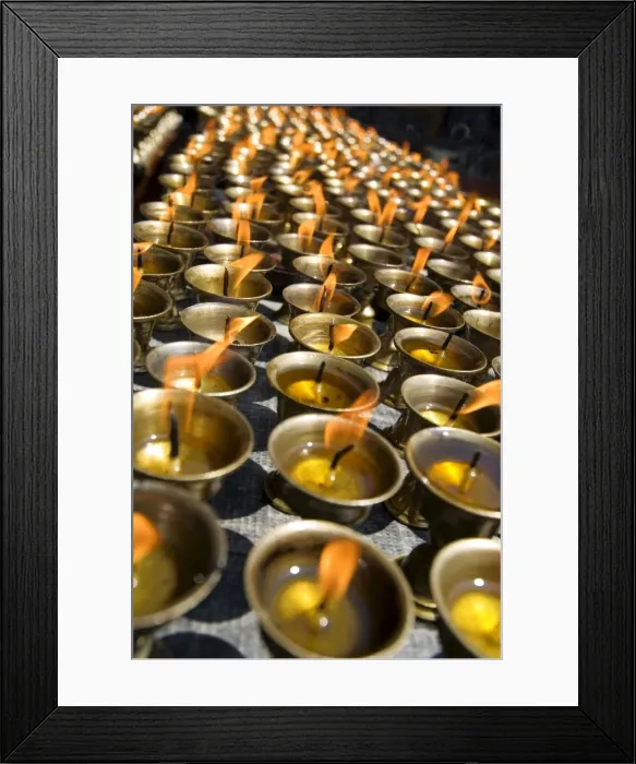 Framed Print : Prayer candles, Nanwu Temple, Kangding, Sichuan, China, Asia Framed Print : Prayer candles, Nanwu Temple, Kangding, Sichuan, China, Asia