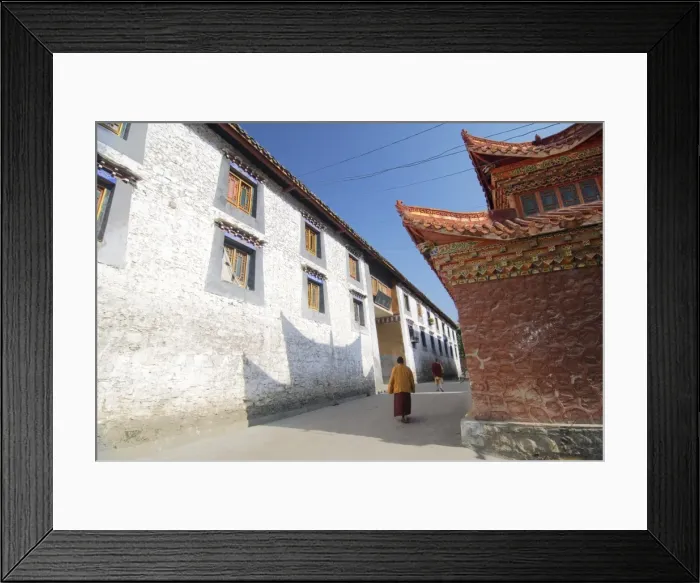 Framed Print : Outside Buddhist monastery, Jingang Si, Kanding, Sichuan, China, Asia