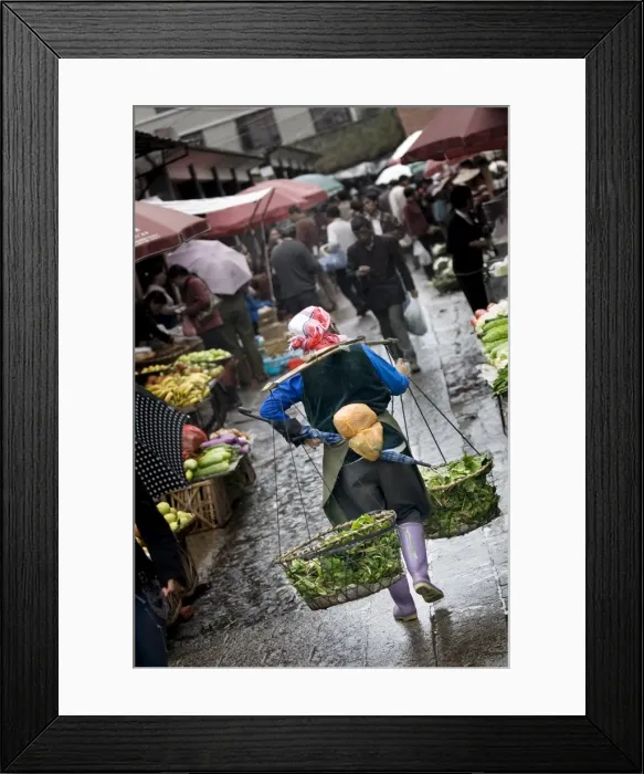 Framed Print : Woman carrying produce to market, Dali old town, Dali, Yunnan, China, Asia Framed Print : Woman carrying produce to market, Dali old town, Dali, Yunnan, China, Asia