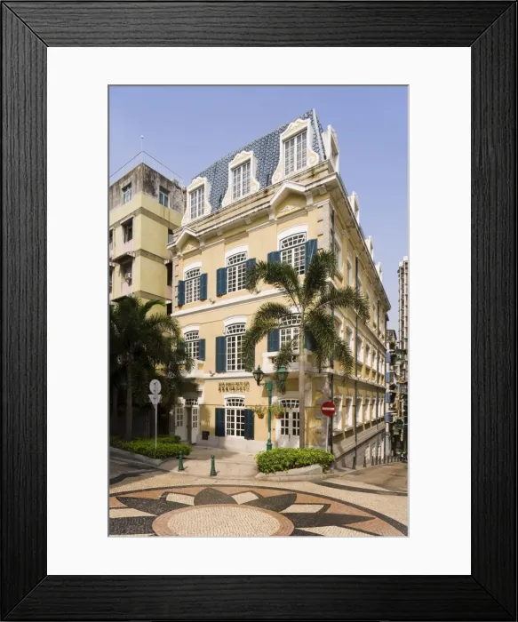 Framed Print : Typical Macau architecture near Largo do Senado Square, Macau, China, Asia Framed Print : Typical Macau architecture near Largo do Senado Square, Macau, China, Asia
