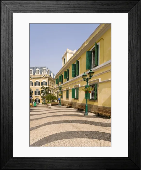 Framed Print : Typical Macau architecture near Largo do Senado Square, Macau, China, Asia Framed Print : Typical Macau architecture near Largo do Senado Square, Macau, China, Asia