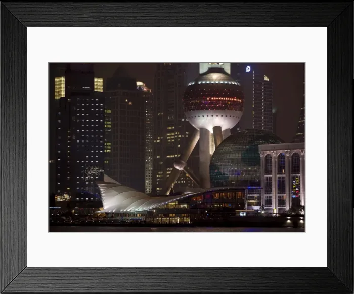 Framed Print : The Oriental Pearl Tower illuminated at night in the Lujiazui financial district of Pudong Framed Print : The Oriental Pearl Tower illuminated at night in the Lujiazui financial district of Pudong