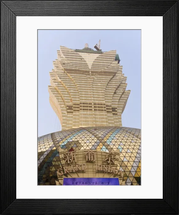 Framed Print : Grand Lisboa casino in central Macau, Macau, China, Asia Framed Print : Grand Lisboa casino in central Macau, Macau, China, Asia