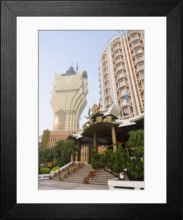 Framed Print : Grand Lisboa casino in central Macau, Macau, China, Asia Framed Print : Grand Lisboa casino in central Macau, Macau, China, Asia