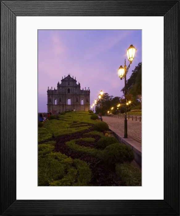 Framed Print : The ruins of Sao Paulo Cathedral (St. Pauls Cathedral) in central Macau at dusk Framed Print : The ruins of Sao Paulo Cathedral (St. Pauls Cathedral) in central Macau at dusk