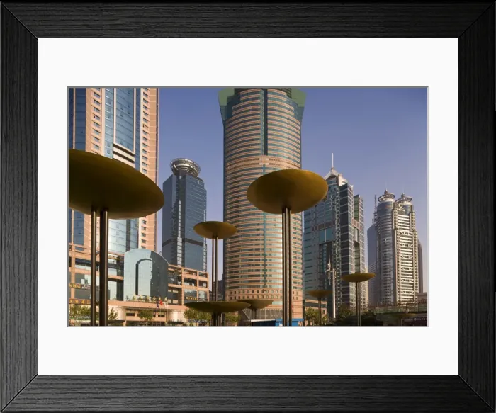 Framed Print : Modern skyscrapers in the Lujiazui financial district of Pudong, Shanghai, China, Asia Framed Print : Modern skyscrapers in the Lujiazui financial district of Pudong, Shanghai, China, Asia