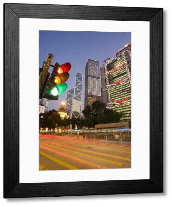 Framed Print : Bank of China and Hong Kong and Shanghai Bank illuminated at dusk, Statue Square in the financial district of Central, Hong Kong Island, Hong Kong Framed Print : Bank of China and Hong Kong and Shanghai Bank illuminated at dusk, Statue Square in the financial district of Central, Hong Kong Island, Hong Kong