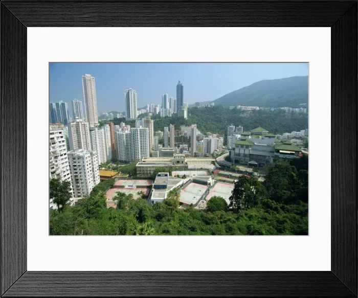 Framed Print : Apartment blocks at Happy Valley in northern Hong Kong island, a suburb famous for its racecourse Framed Print : Apartment blocks at Happy Valley in northern Hong Kong island, a suburb famous for its racecourse