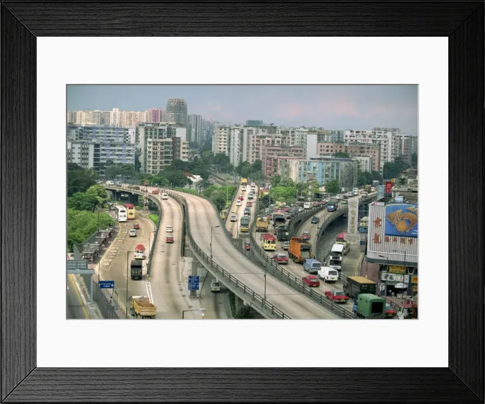 Framed Print : Traffic on flyovers near Kai Tak Airport, Kowloon, Hong Kong, China, Asia Framed Print : Traffic on flyovers near Kai Tak Airport, Kowloon, Hong Kong, China, Asia