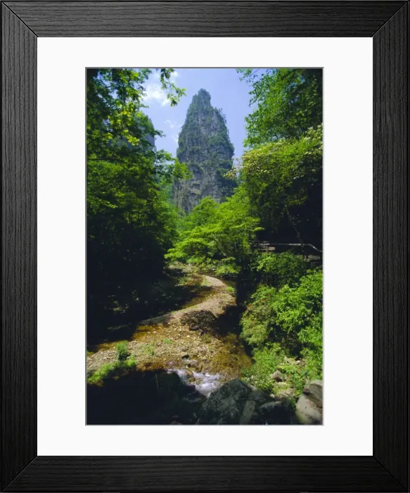 Framed Print : Spectacular limestone outcrops and forested valleys of Zhangjiajie Forest Park in the Wulingyuan Scenic Area, Hunan Framed Print : Spectacular limestone outcrops and forested valleys of Zhangjiajie Forest Park in the Wulingyuan Scenic Area, Hunan