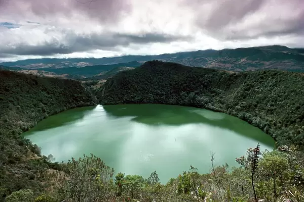 Lake Guatavita, basis of the El Dorado legend, Colombia, South America