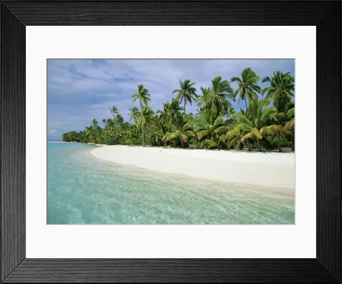 Framed Print : Palms, white sand and turquoise water, One Foot Island, Aitutaki, Cook Islands Framed Print : Palms, white sand and turquoise water, One Foot Island, Aitutaki, Cook Islands