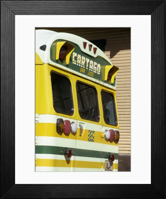Framed Print : Close-up of a bus in San Jose, Costa Rica, Central America Framed Print : Close-up of a bus in San Jose, Costa Rica, Central America