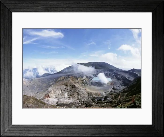 Framed Print : Steam plume from active vent beside crater lake, Volcan Poas, Cordillera Central Framed Print : Steam plume from active vent beside crater lake, Volcan Poas, Cordillera Central