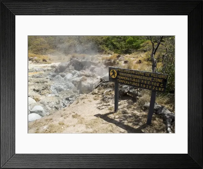 Framed Print : Steaming volcanic mud pools, Rincon de la Vieja National Park, at foot of Rincon Volcano Framed Print : Steaming volcanic mud pools, Rincon de la Vieja National Park, at foot of Rincon Volcano
