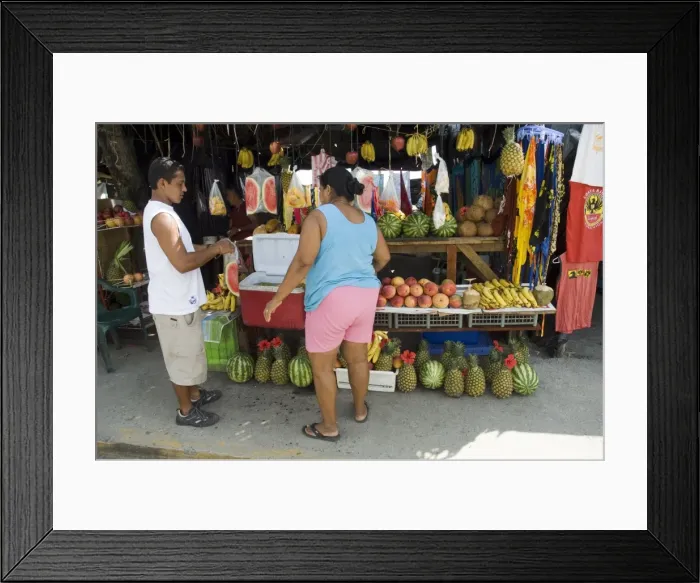 Framed Print : Food vendor, Manuel Antonio, Costa Rica, Central America Framed Print : Food vendor, Manuel Antonio, Costa Rica, Central America