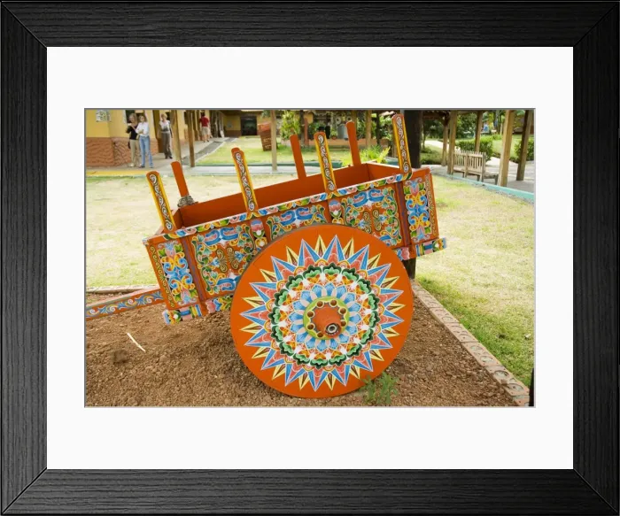 Framed Print : The crafts town of Sarchi famous for its decorative painting and ox carts